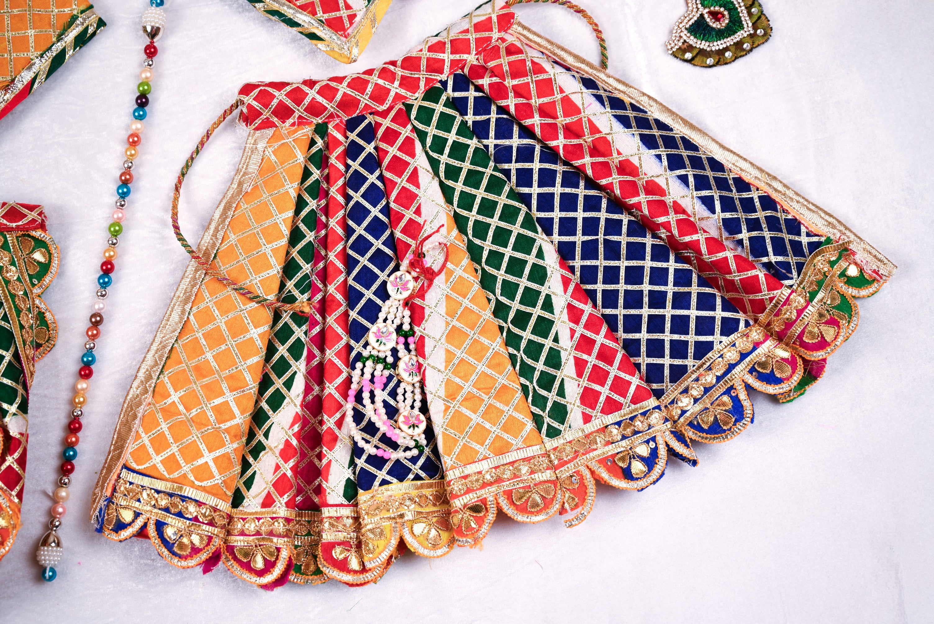 Radha Krishna Poshak | Multicolour Gota Patti Silk