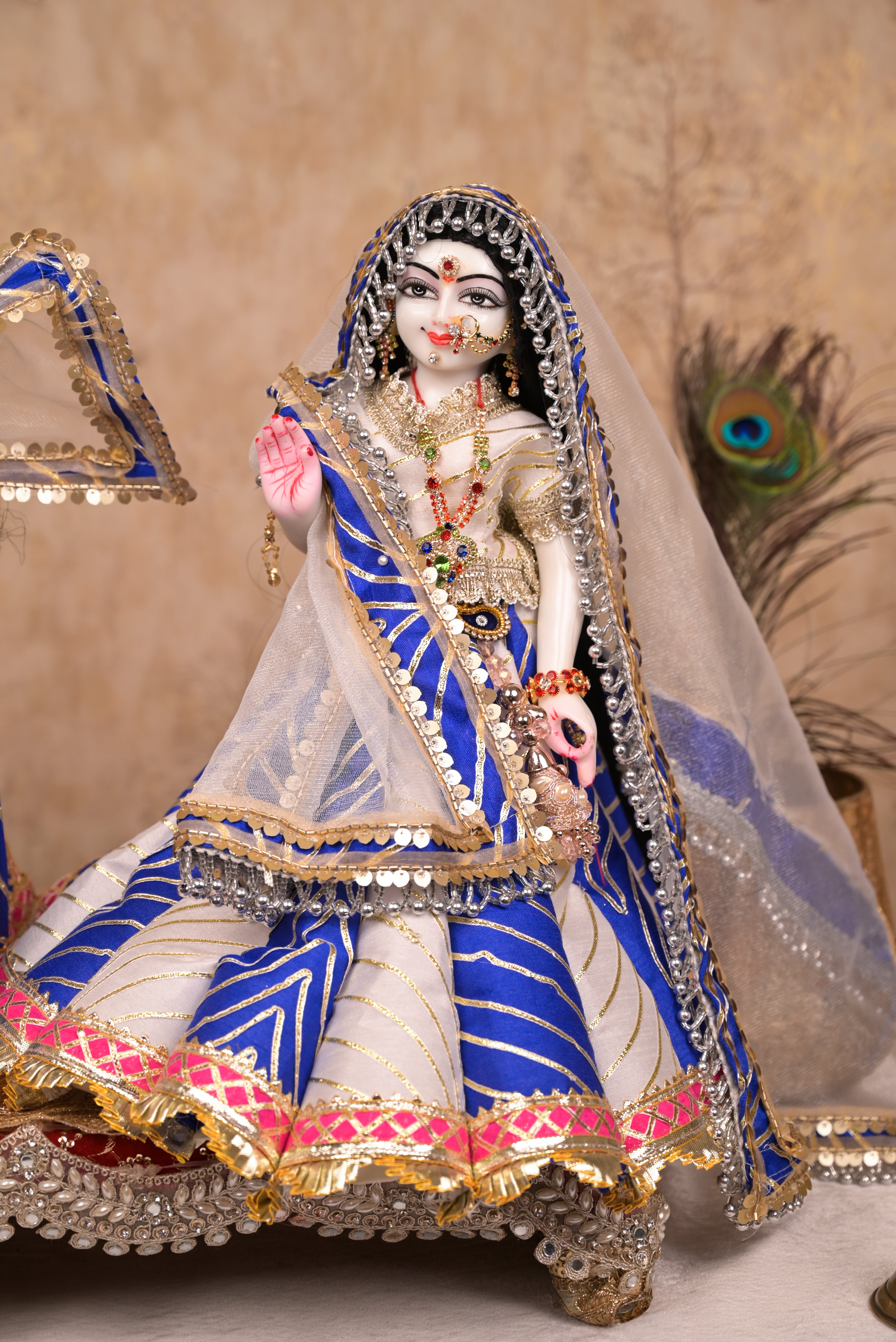 Blue & White Cotton Silk