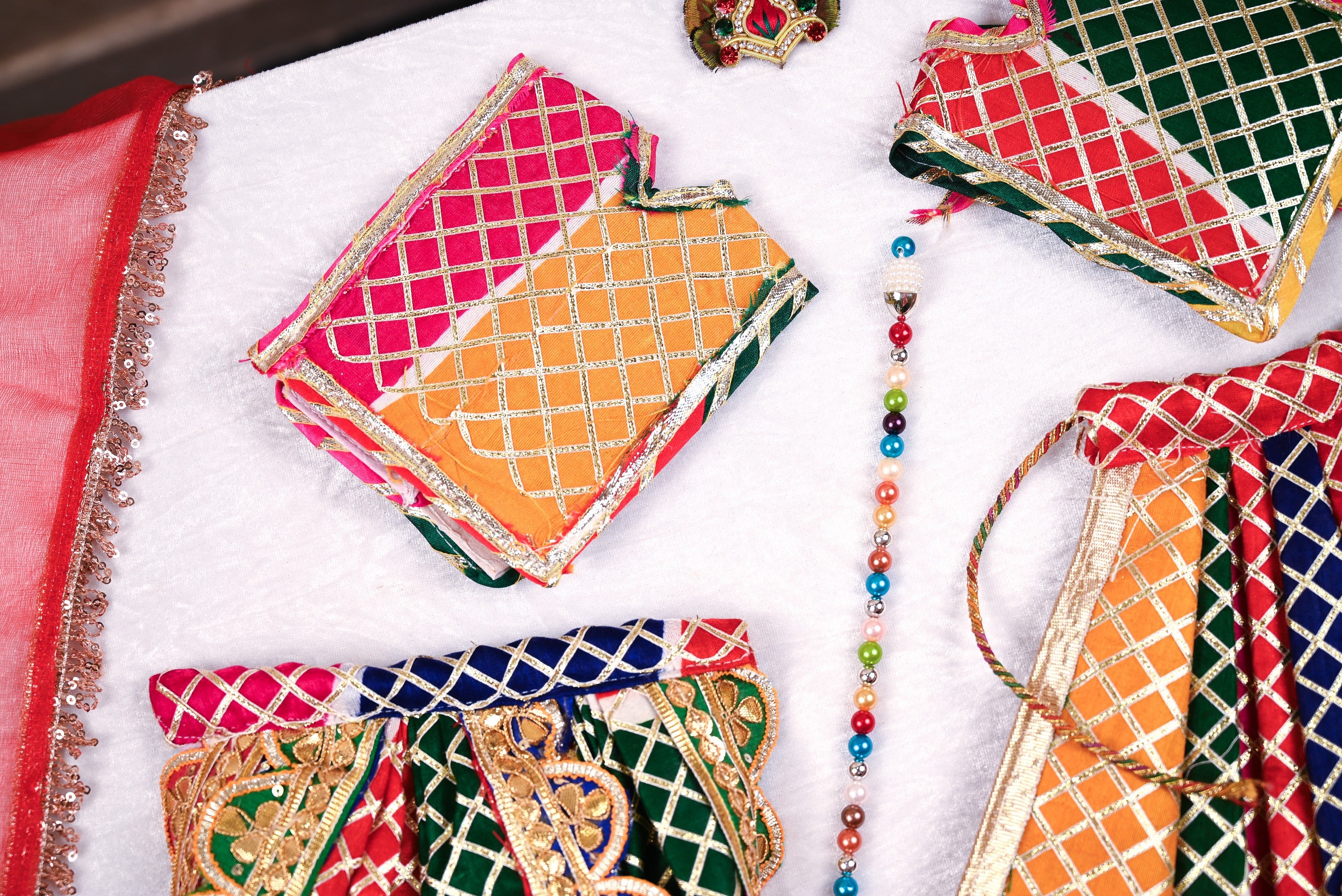 Radha Krishna Poshak | Multicolour Gota Patti Silk