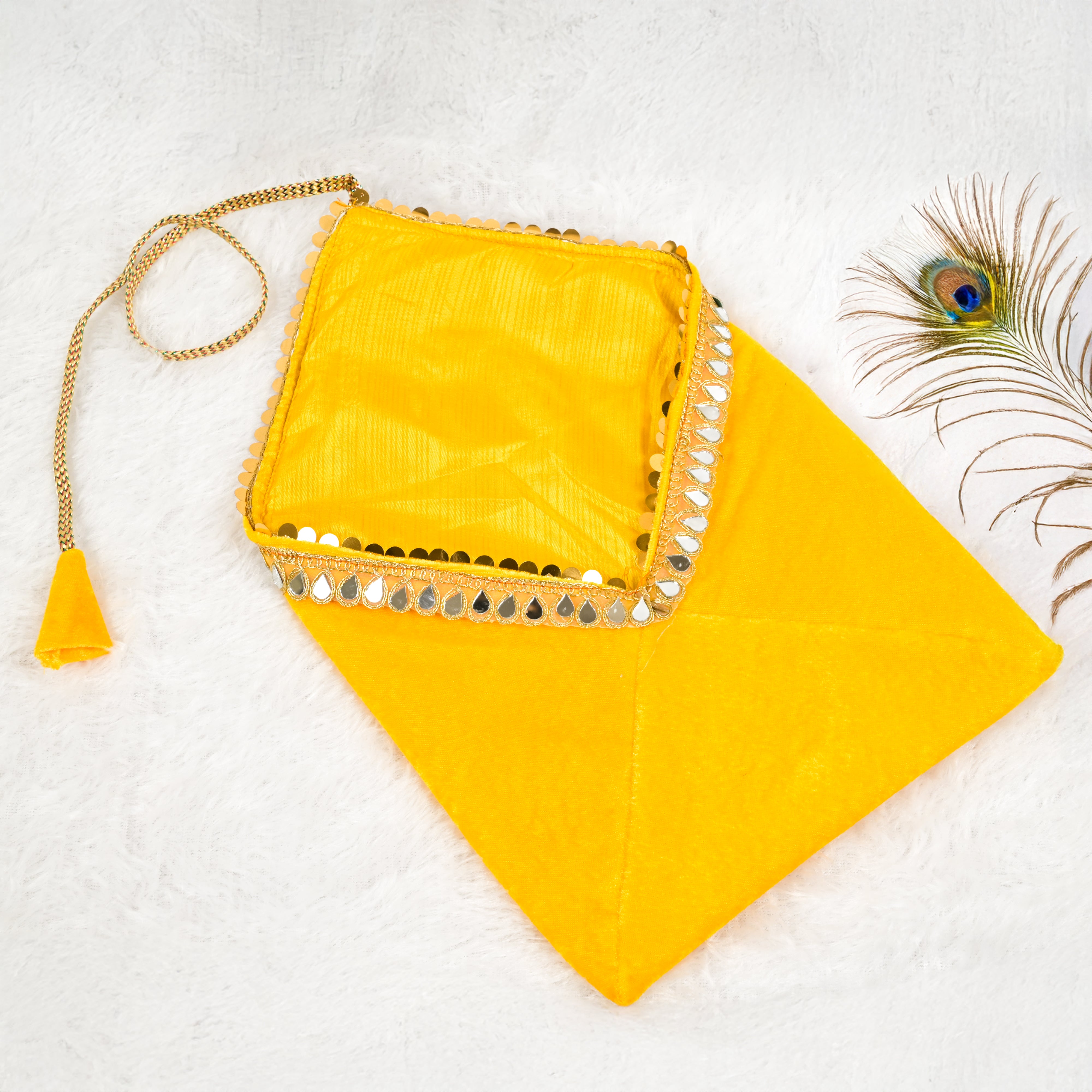 Om Embroidered Pothi Cover with Mirror Work