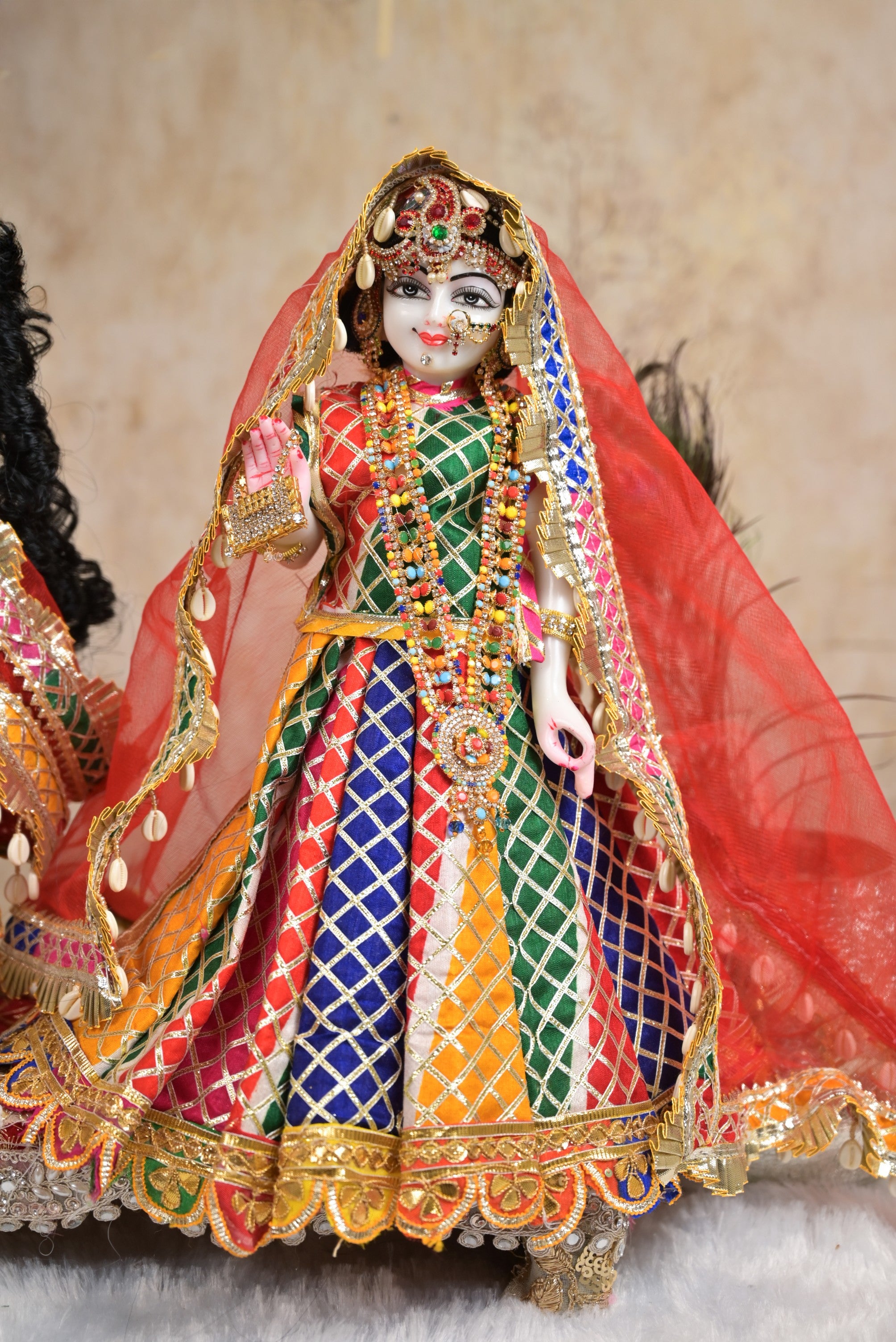 Radha Krishna Poshak | Multicolour Gota Patti Silk