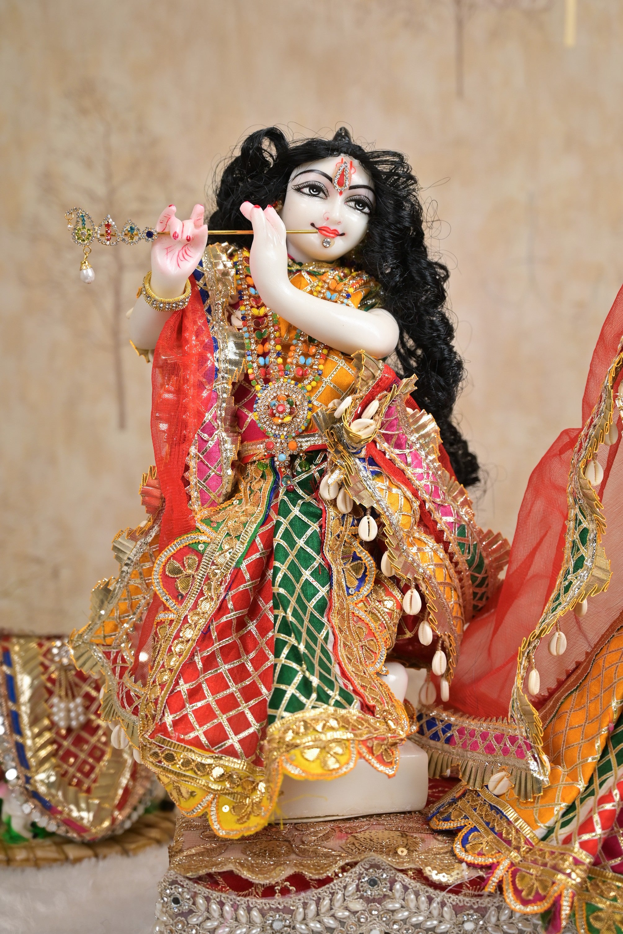 Radha Krishna Poshak | Multicolour Gota Patti Silk