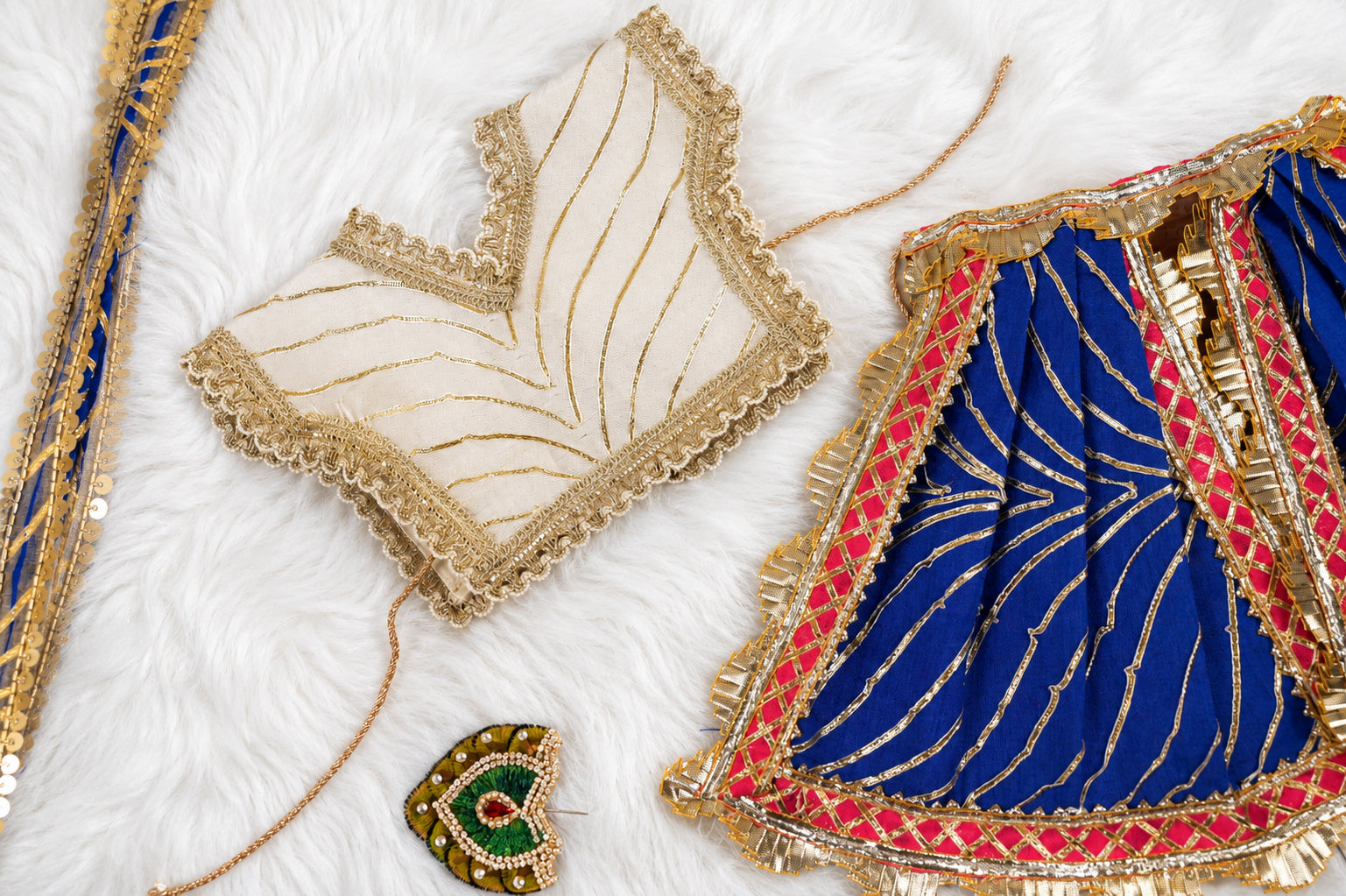 Blue & White Cotton Silk