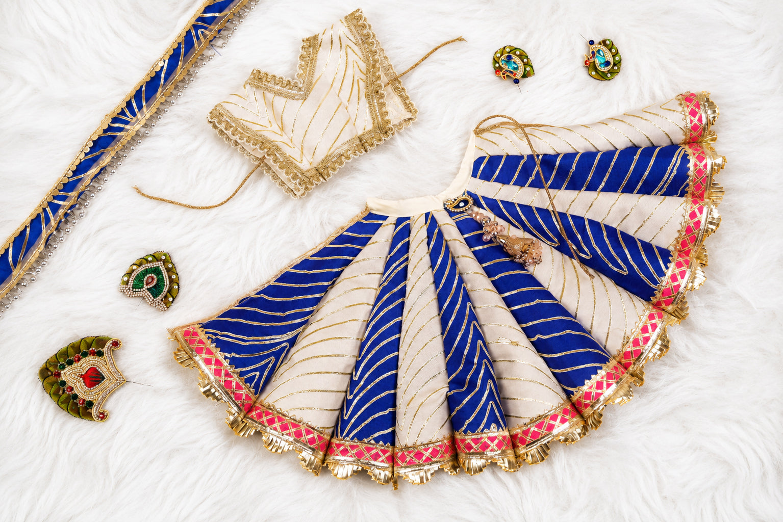 Blue & White Cotton Silk
