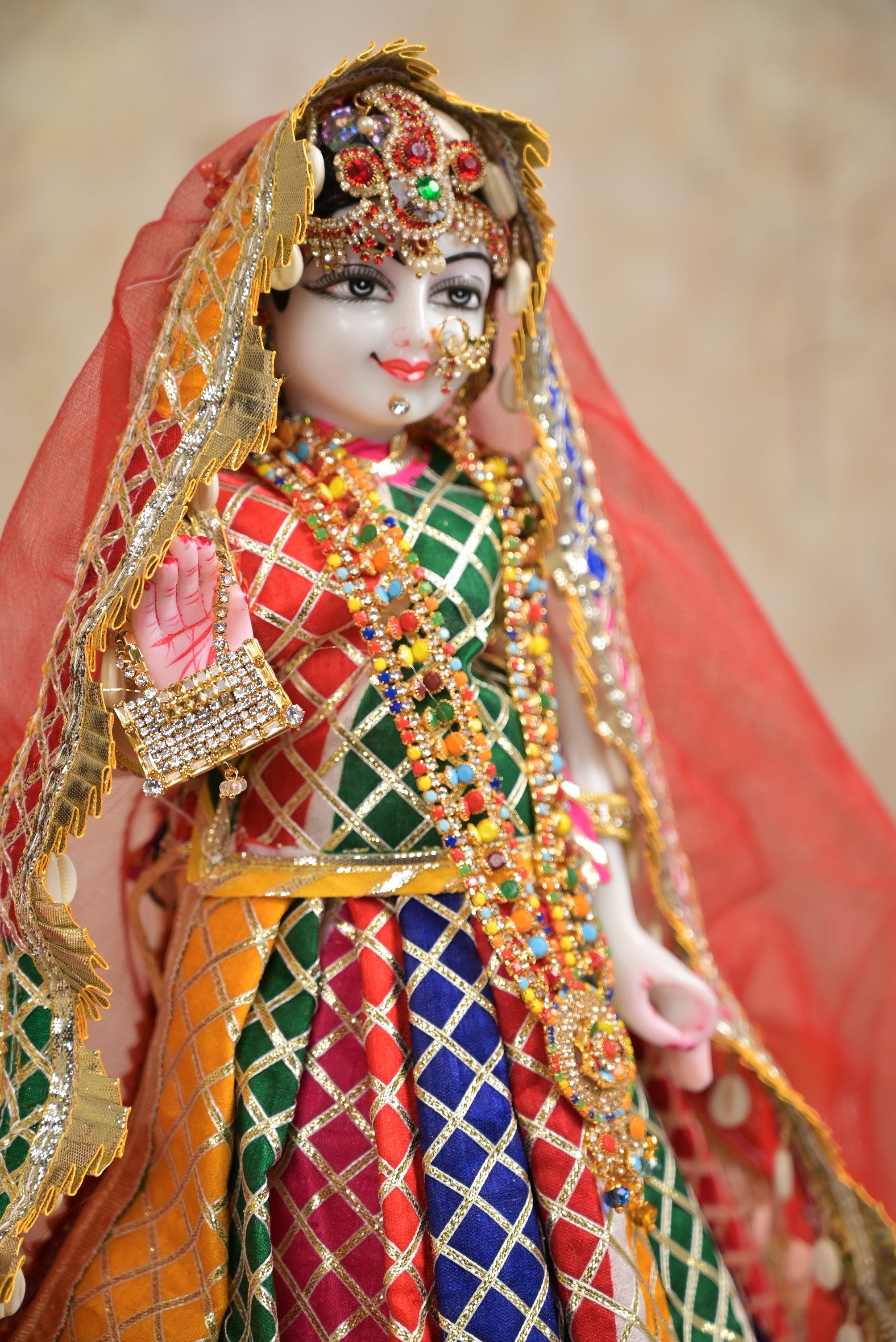 Radha Krishna Poshak | Multicolour Gota Patti Silk
