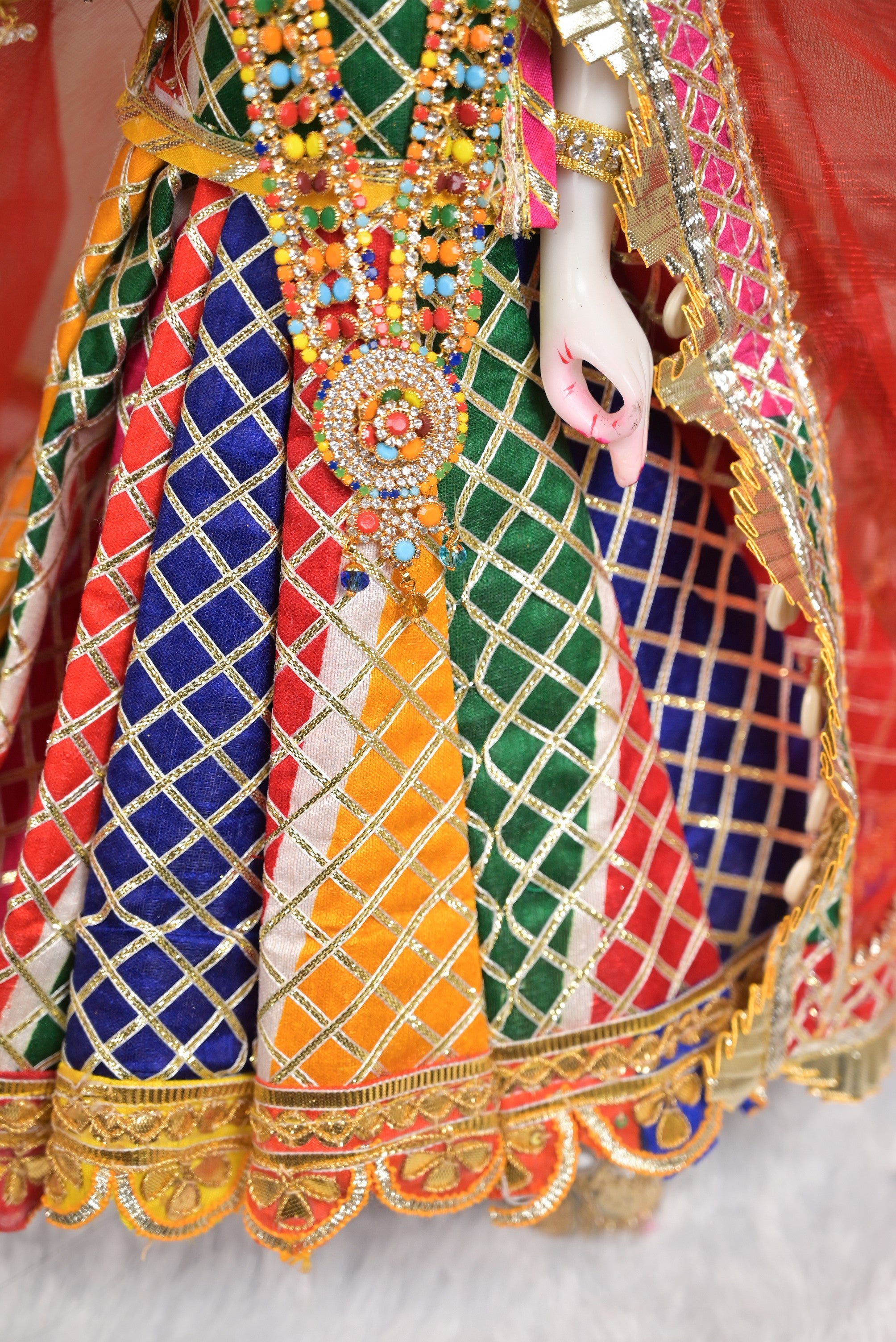 Radha Krishna Poshak | Multicolour Gota Patti Silk