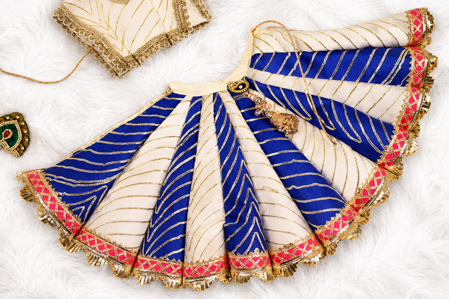 Blue & White Cotton Silk